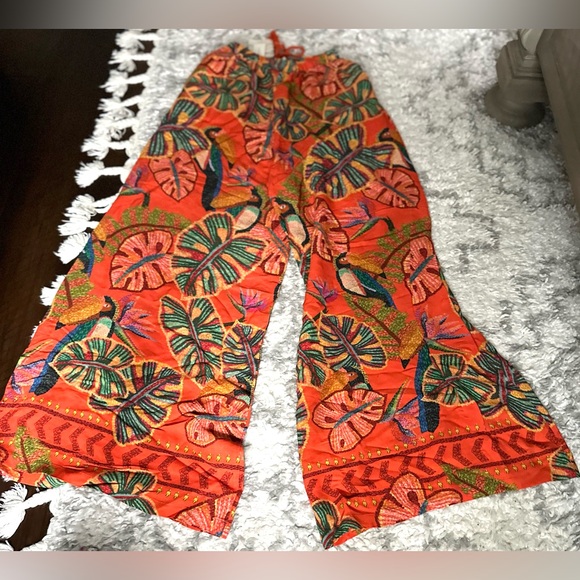‼️RARE‼️🎸Farm Rio🎸🔥NWT🔥Birdie Wide-Leg Pants—XS - Picture 16 of 16